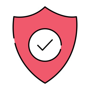 Güvenlik kalkanının kavramsal düz tasarım simgesi