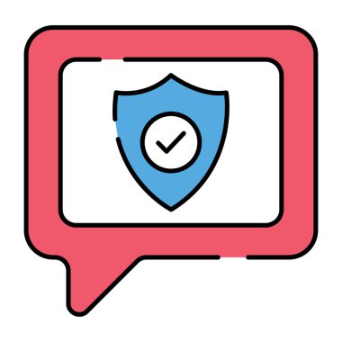 Şifreli sohbetin düz tasarım simgesi