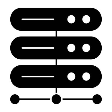 Somut dizaynda ağ sunucusunun simgesi