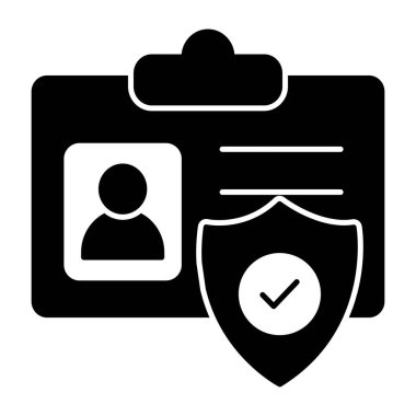 Güvenli kimlik kartının modern tasarım simgesi