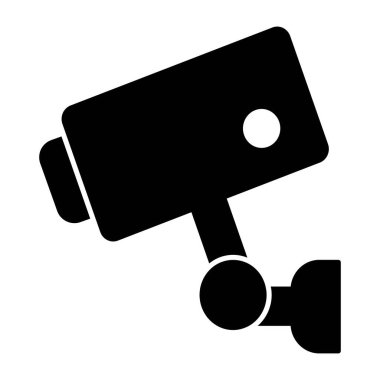 Sokak güvenlik kamerası ikonu, CCTV kamerasının sağlam tasarımı.