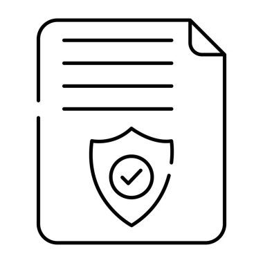 Katlanmış kağıt ile kalkan, güvenli belgenin simgesi