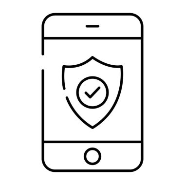Mobil güvenliğin mükemmel tasarım simgesi