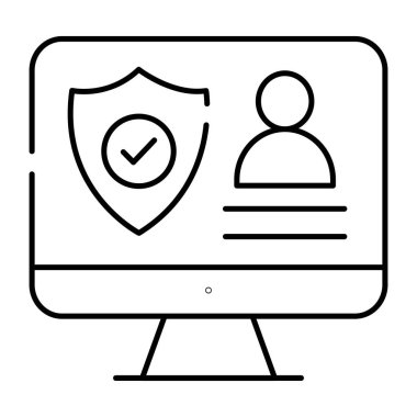 İçinde kalkan olan Avatar, profil güvenliği kavramını belirtiyor