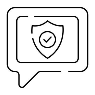 Şifreli sohbetin doğrusal tasarım simgesi