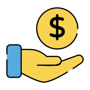 Teklif edilen paranın yaratıcı tasarım simgesi