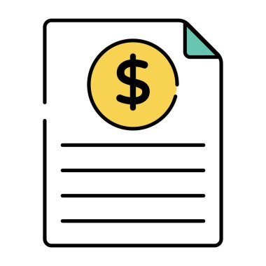 Finansal kağıdın düzenlenebilir tasarım simgesi