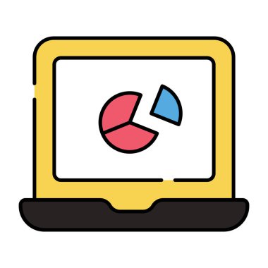 Çevrimiçi istatistiklerin düz tasarım simgesi