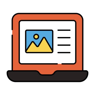 Çevrimiçi manzaranın bir simge tasarımı