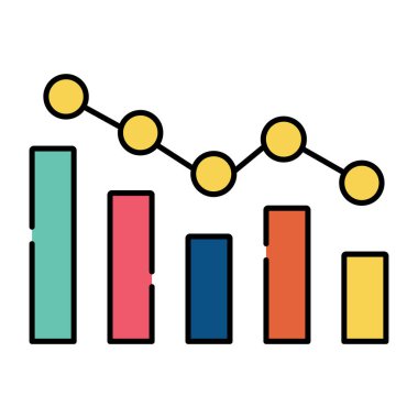 Eğilim grafiğinin düz tasarım simgesi