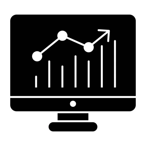 Icona Design Modificabile Dell Analisi Dei Dati Online — Vettoriale Stock