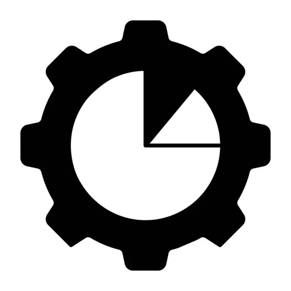 Icon Graph Setting Vector Design Pie Chart Gear — Stock Vector