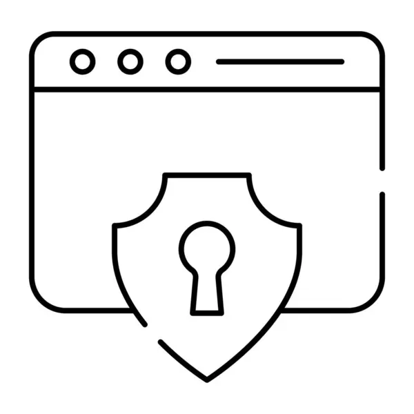 Página Web Com Escudo Design Plano Segurança Web — Vetor de Stock