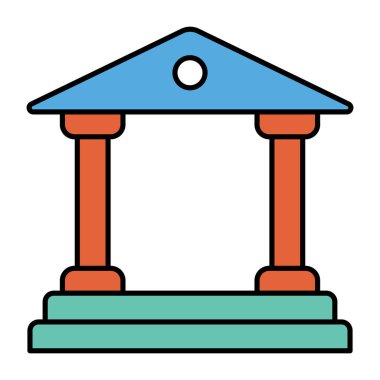 Banka inşaatının modaya uygun bir vektör tasarımı