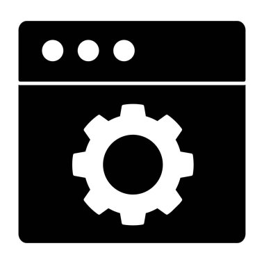 Web sayfasında dişli, web ayarı simgesi