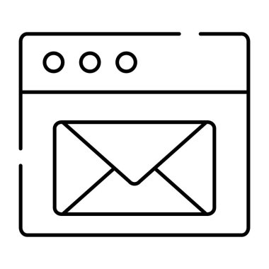 İnternet sayfasında online posta kavramını belirten bir harf