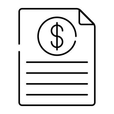 Finansal kağıdın düzenlenebilir tasarım simgesi