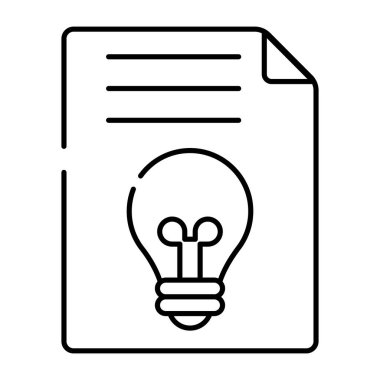 Katlanmış kağıt üzerinde ampul, yaratıcı belgenin simgesi