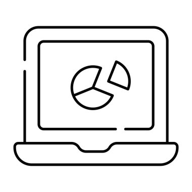 Çevrimiçi istatistiklerin doğrusal tasarım simgesi