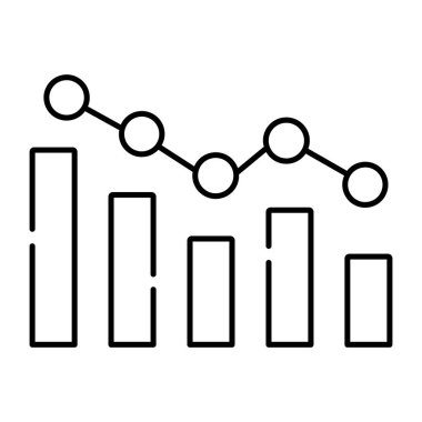 Eğilim grafiğinin doğrusal tasarım simgesi