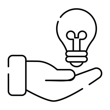 Teklif fikrinin vektör tasarımı, elde ampul