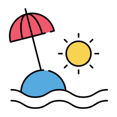 Gün batımı ve deniz dalgaları plaj günbatımı kavramını simgeliyor.