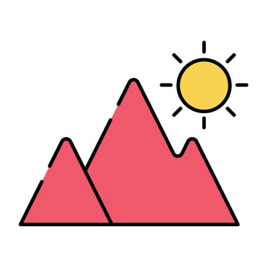 Dağların vektör tasarım simgesi