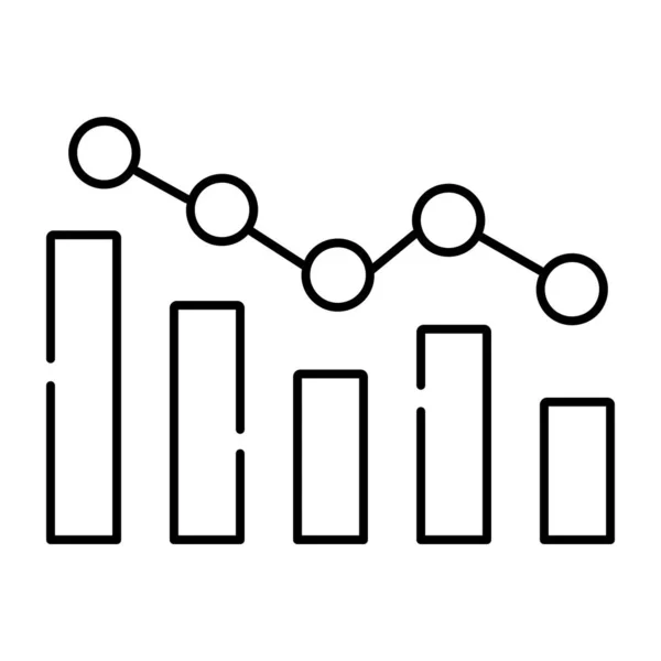 Иконка Линейного Дизайна Диаграммы Трендов — стоковый вектор