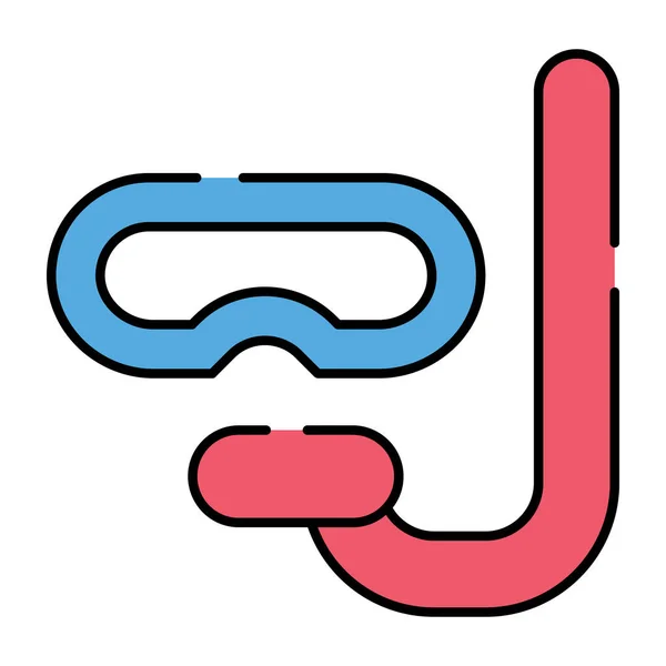 Une Icône Design Unique Masque Plongée Avec Tuba — Image vectorielle