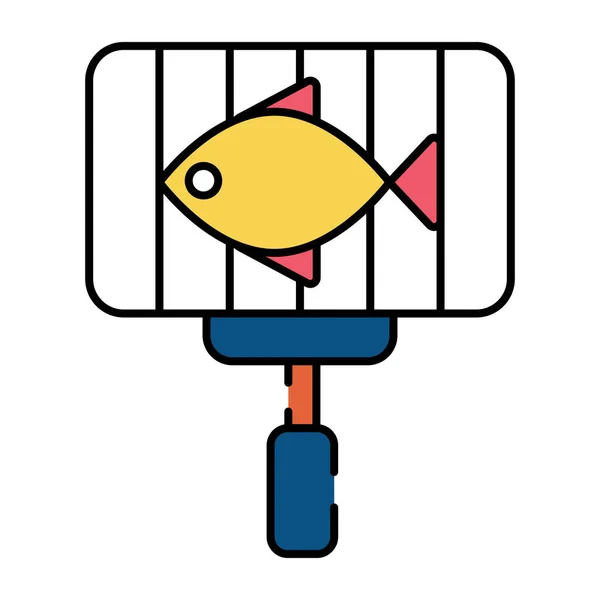 烤鱼的现代设计图标 — 图库矢量图片