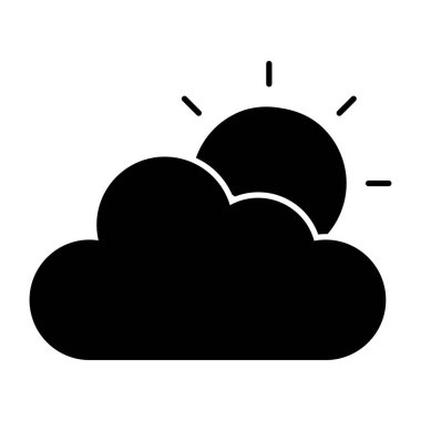 Kısmen güneşli bir günün düzenlenebilir tasarım simgesi
