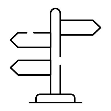 Doğrusal tasarım, yol postası vektöründe yön gönderme simgesi