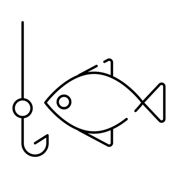 Εικόνα Θαλάσσιου Ζώου Γραμμικό Σχέδιο Καλάμι Ψαριού — Διανυσματικό Αρχείο