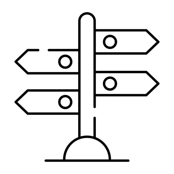 Leitpfostensymbol Linearen Design Road Board Vektor — Stockvektor