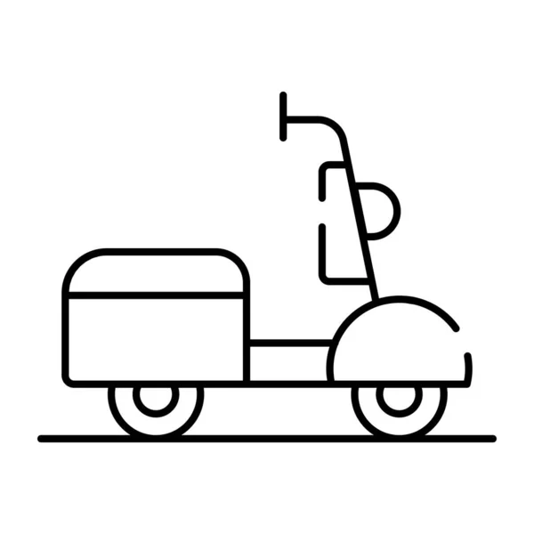 Vintage Tweewieler Vervoer Solide Ontwerp Van Scooter — Stockvector