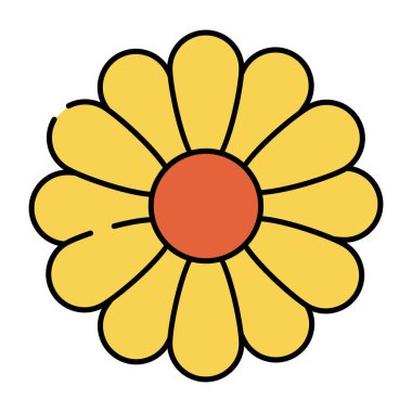 Çiçeğin modaya uygun bir vektör tasarımı