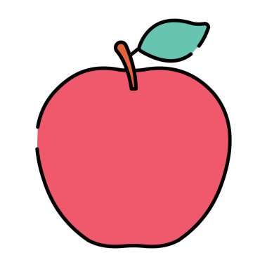 Meyve ve elma vektörünün enfes bir ikonu