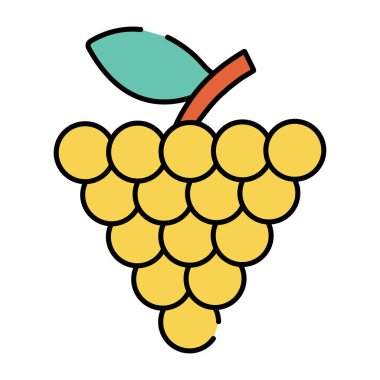Lezzetli bir meyve ikonu, üzüm vektörü.