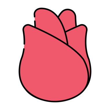 Gül goncasının modaya uygun bir vektör tasarımı