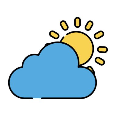 Çoğunlukla güneşli bir günün düzenlenebilir tasarım simgesi