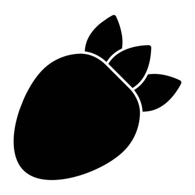 Meyve ikonu, çilek vektörü.