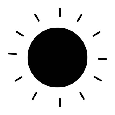 Güneşin katı tasarım simgesi, düzenlenebilir vektör
