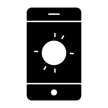 Düzenlenebilir tasarımda mobil hava durumu uygulama simgesi