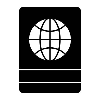 Seyahat izni ve pasaport vektörünün düzenlenebilir tasarım simgesi