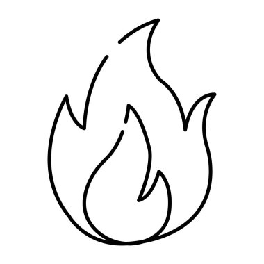 Ateşin modaya uygun doğrusal tasarım simgesi 
