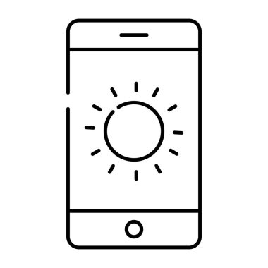 Düzenlenebilir tasarımda mobil hava durumu uygulama simgesi