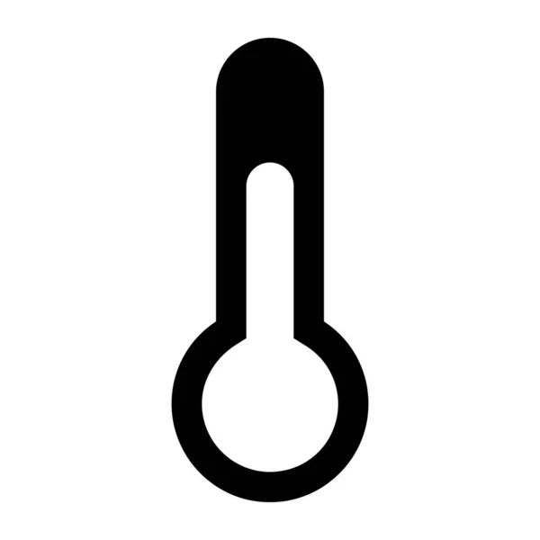 Temperaturindikator Ikon Fast Konstruktion Termometer — Stock vektor