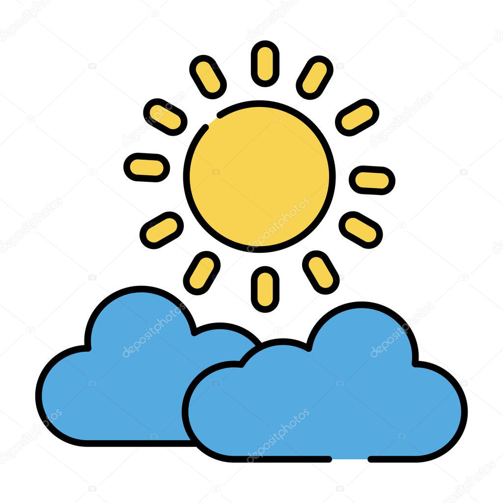 An editable design icon of mostly sunny day