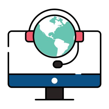 Çevrimiçi müşteri hizmetlerinin modaya uygun bir vektör tasarımı