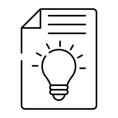 Kağıt kaplı ampul, yaratıcı kağıt simgesinin doğrusal tasarımı